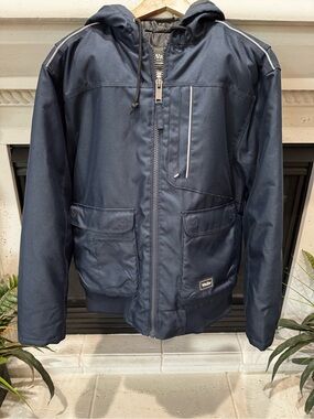 Walls Men's Navy Blue Bomber Jacket with Hood